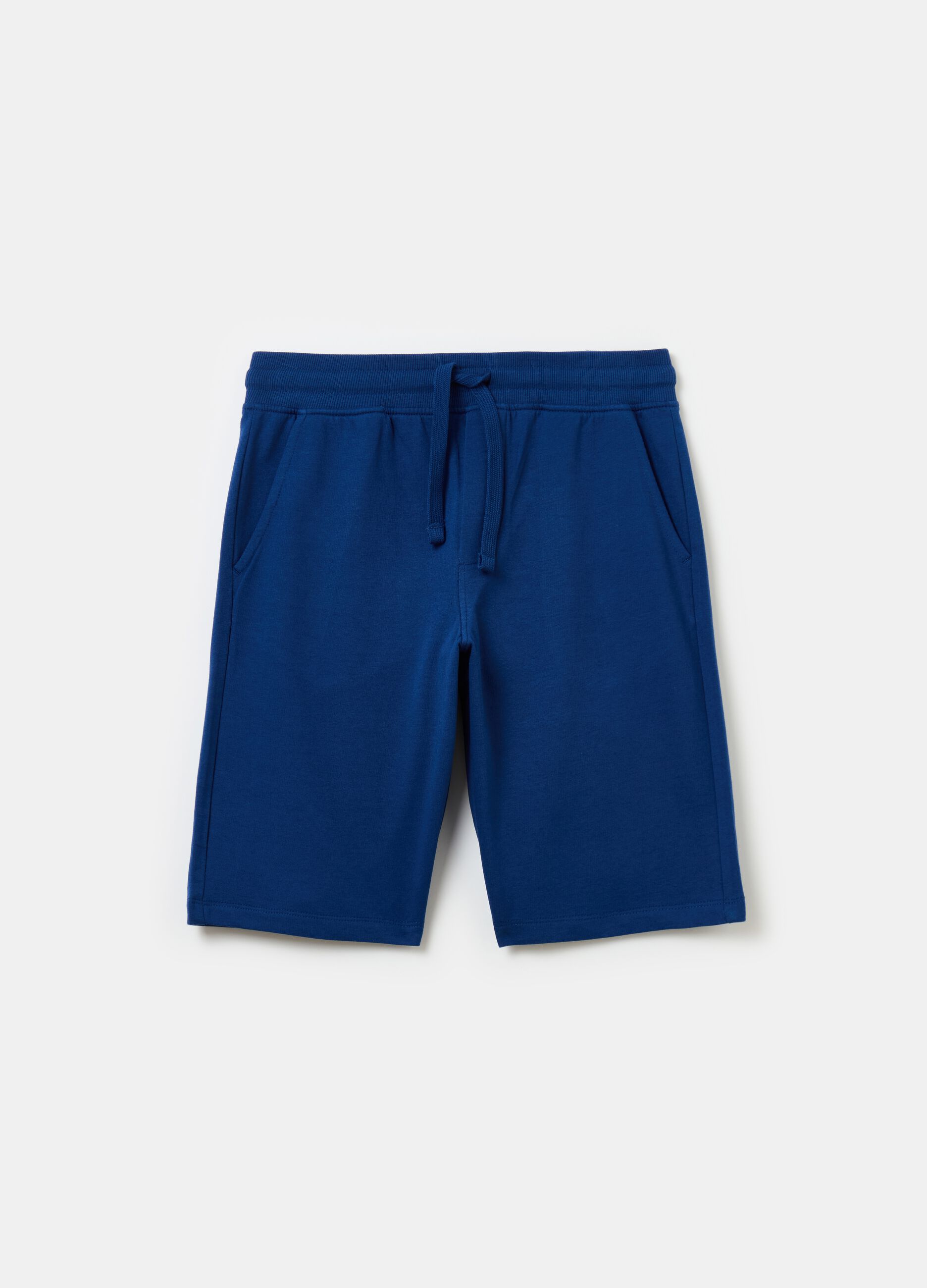 Bermuda shorts in French terry with drawstring