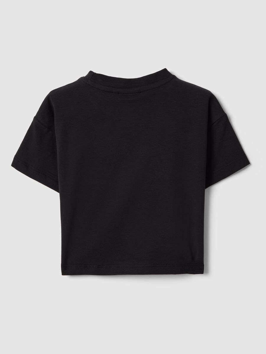 T-shirt in cotone elasticizzato nera da bambina boxy fit NY Knicks_1
