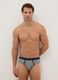 Tripack of multicoloured check pattern briefs in stretchy cotton with regular fit_0