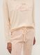 Beige regular fit pure cotton pyjamas with text_3