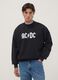 Black cotton-blend AC/DC printed sweatshirt_0