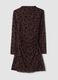 Braunes Stretchkleid mit Stehkragen_2