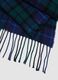 Sciarpa blu in pura lana con frange e fantasia check_2