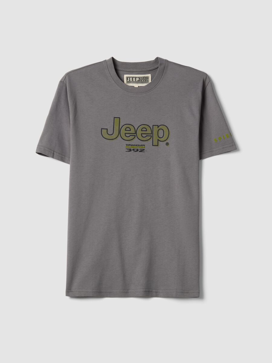 Grey pure cotton regular fit T-shirt with Jeep print_4