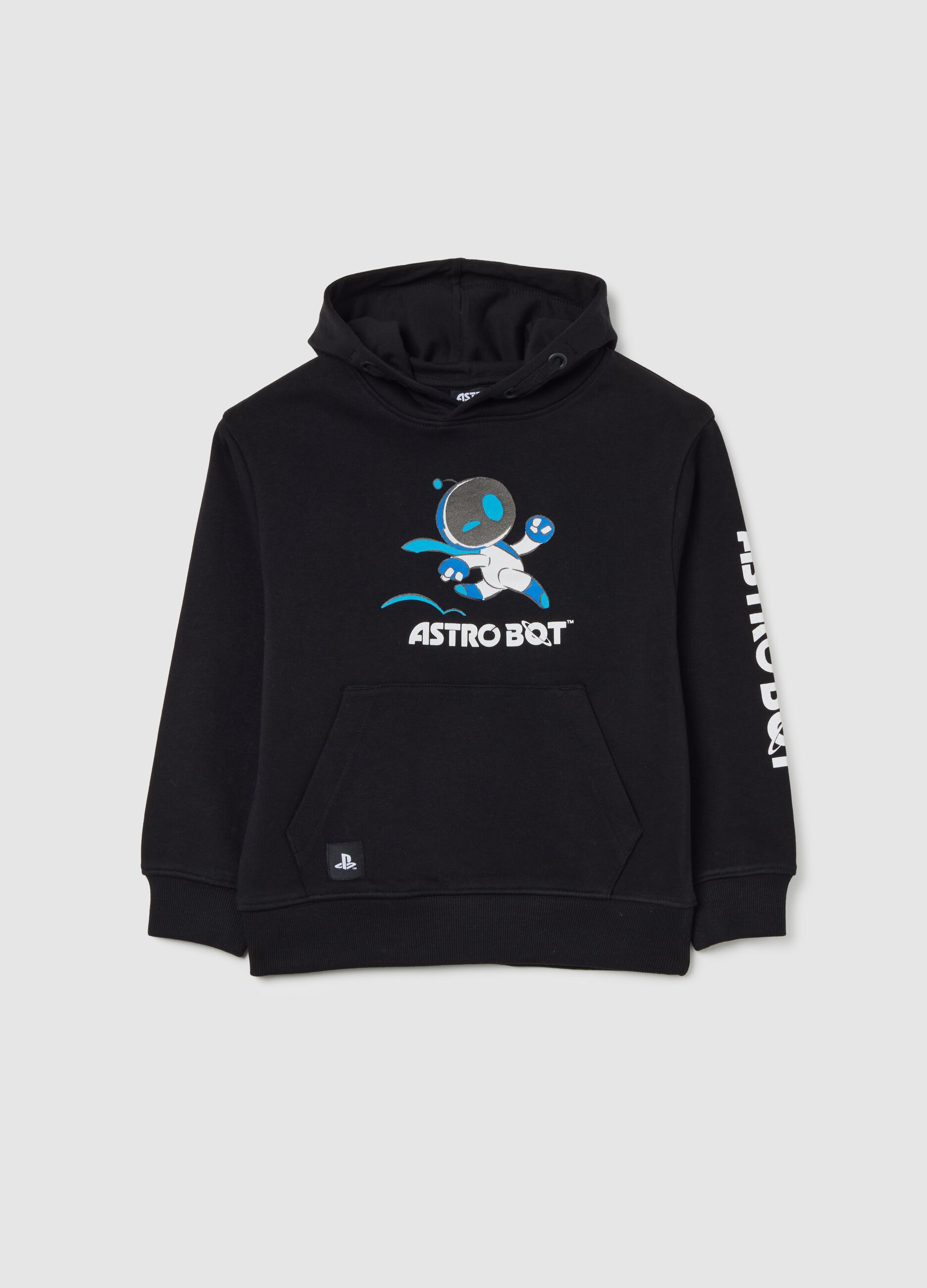 Kids' black pure cotton oversized fit hoodie