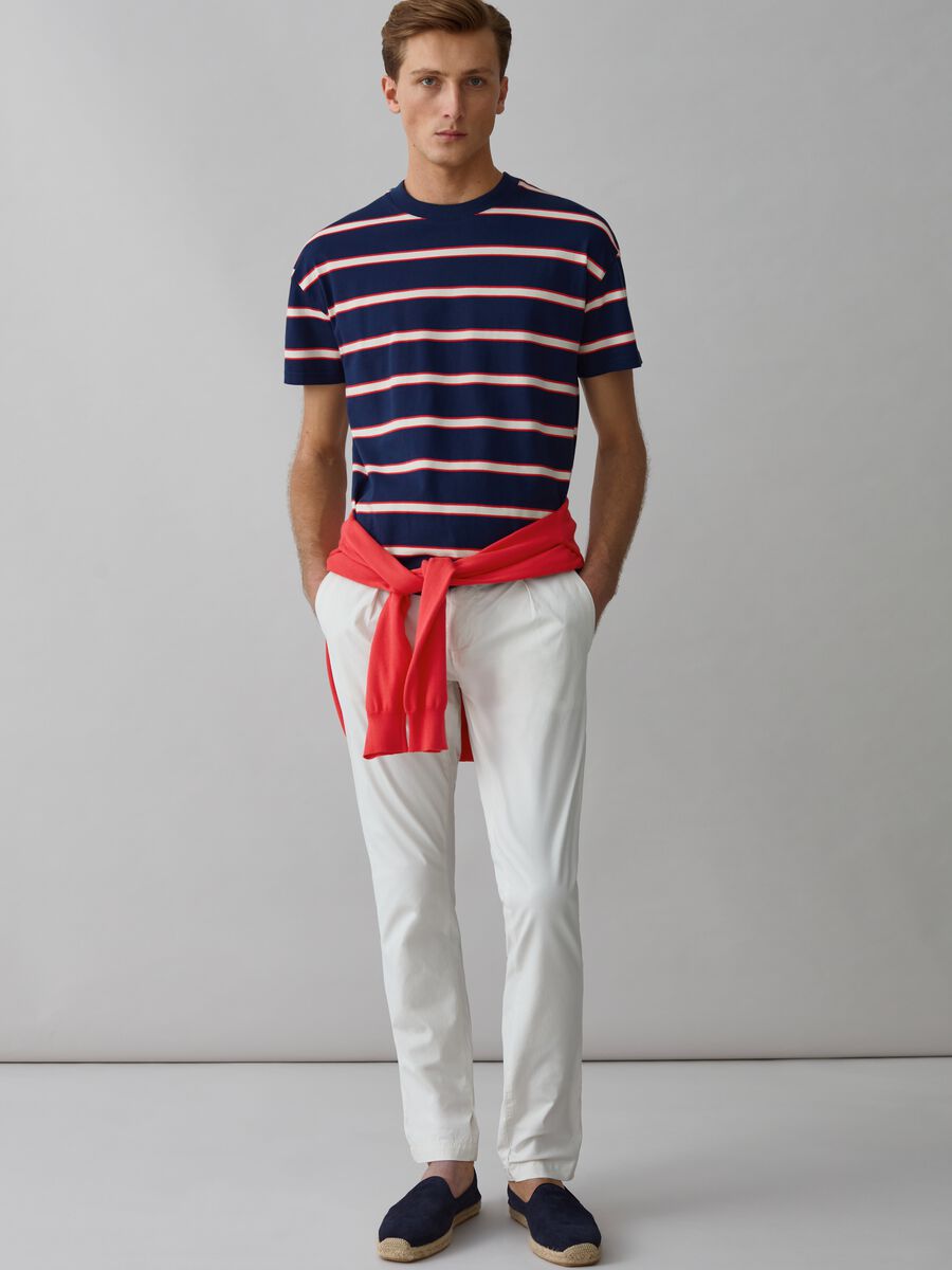 Chino trousers with ripstop weave_0