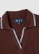 Short-sleeve brown pure cotton polo shirt regular fit_5