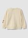 Beige pure cotton crew-neck sweatshirt with teddy bear_2
