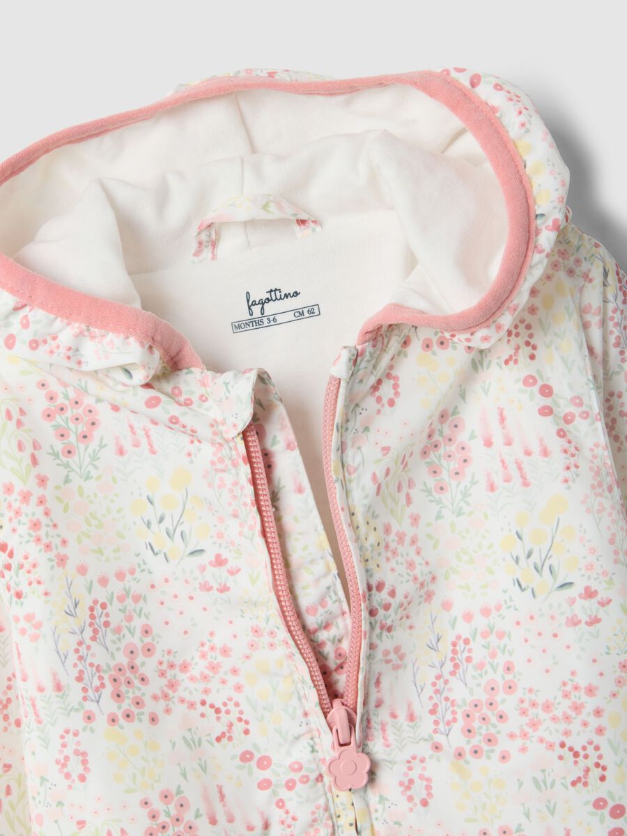 Giacca in tessuto multicolor regular fit con cappuccio per bimba_3