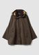 Giacca marrone con cappuccio in misto cotone over fit con colletto a contrasto_0
