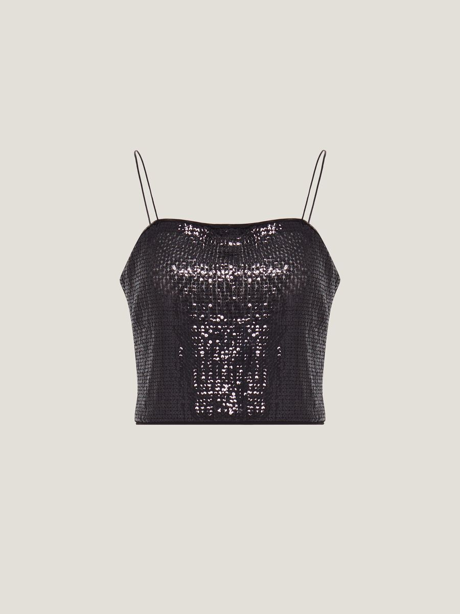 Cropped top with all-over sequins_5