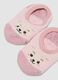 Pink non-slip socks in stretch organic cotton with teddy bear_2