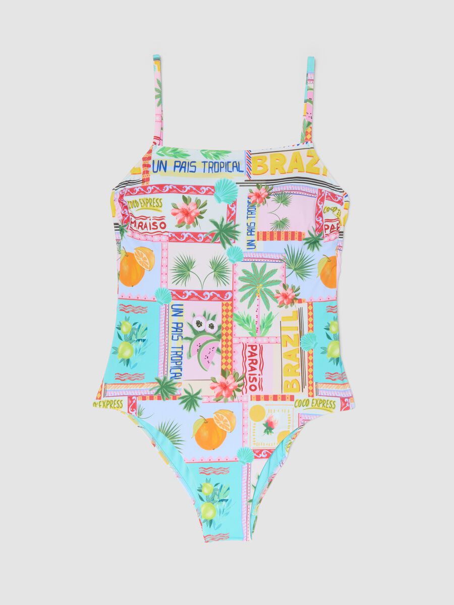 Maillot de bain une pi&egrave;ce multicolore en tissu stretch_4