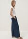 Blue pure cotton striped palazzo trousers_0