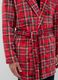 Multicoloured plaid coral fleece dressing gown with belt_3