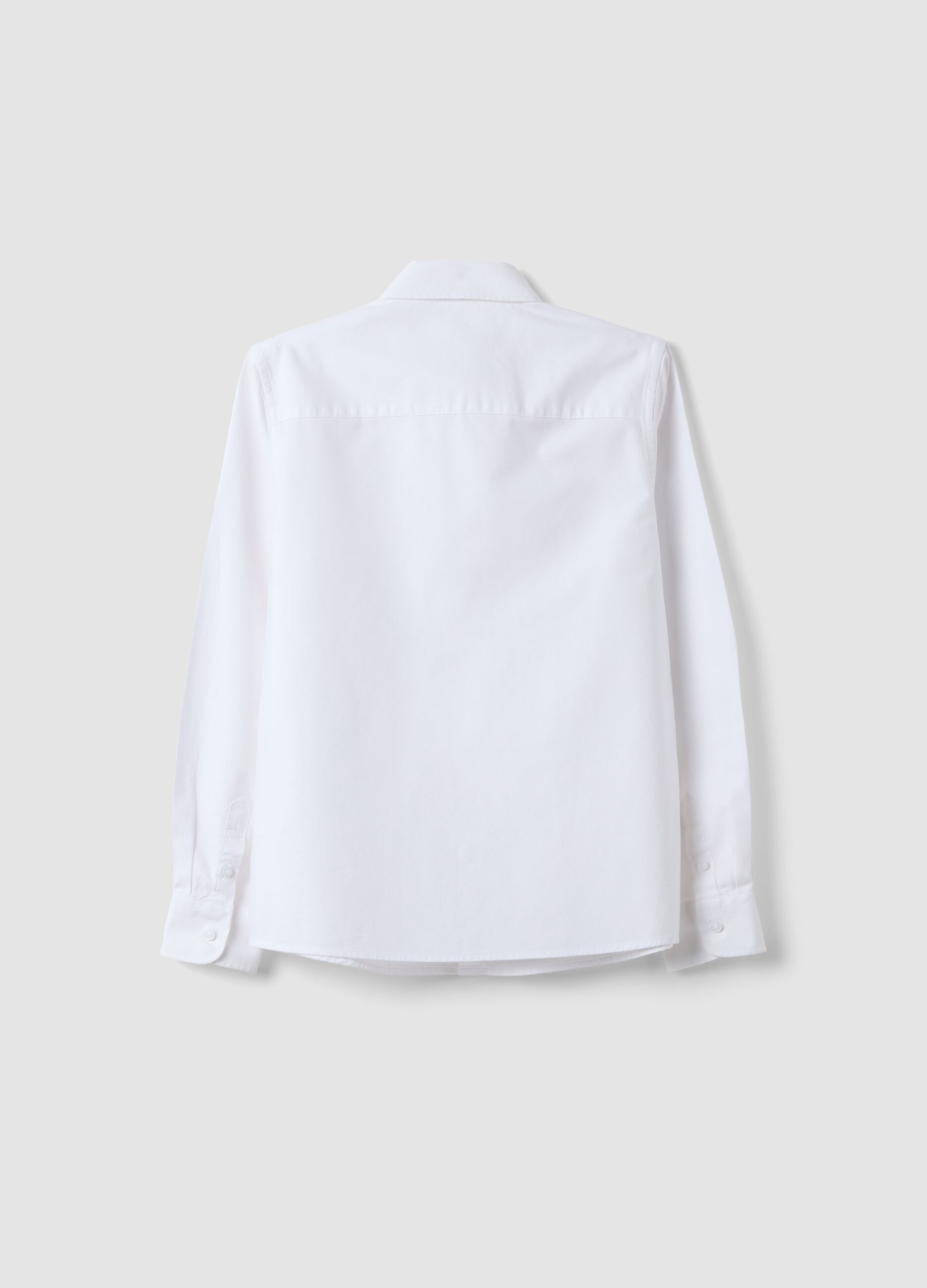 White pure cotton Oxford shirt with classic collar for boys