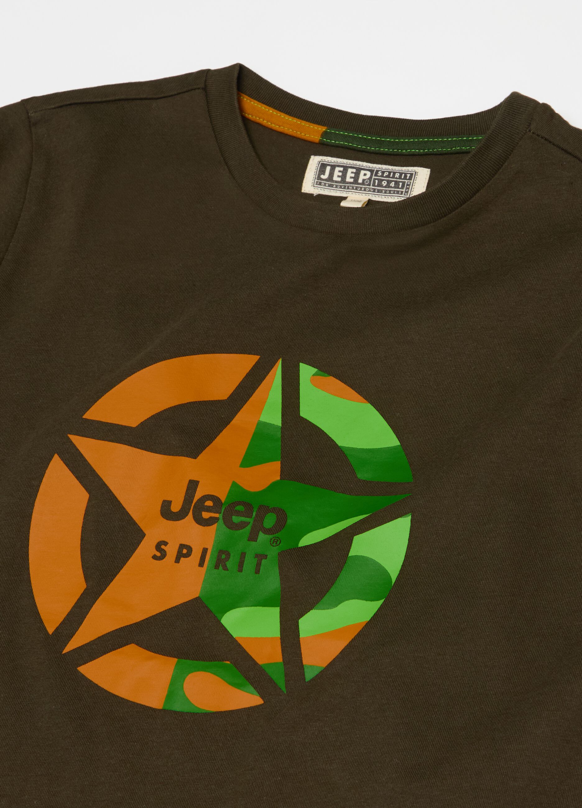 T-shirt with two-tone logo print