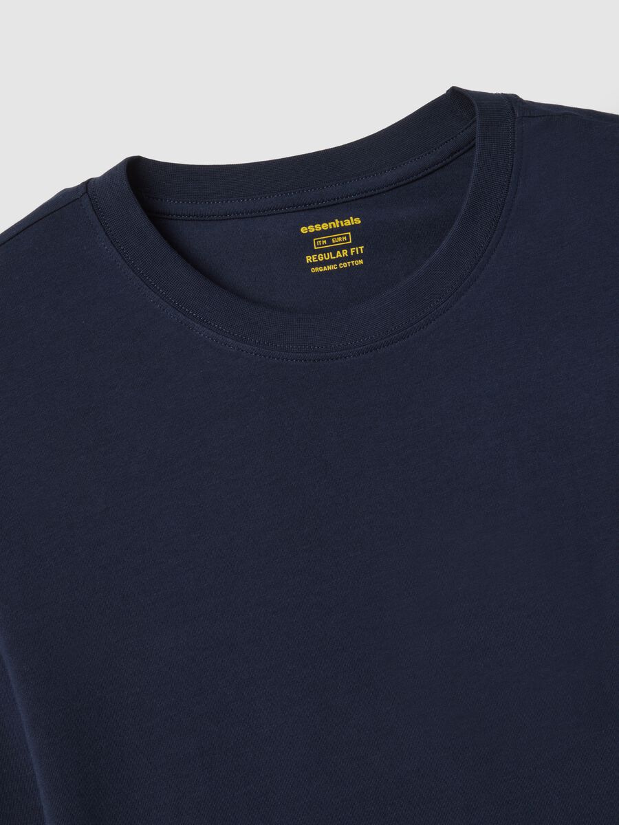 Long sleeve blue t-shirt in stretch cotton regular fit_5
