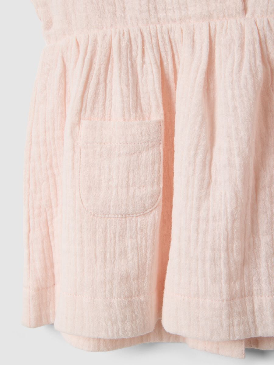 Baby girl's pink pure cotton dress, regular fit_2