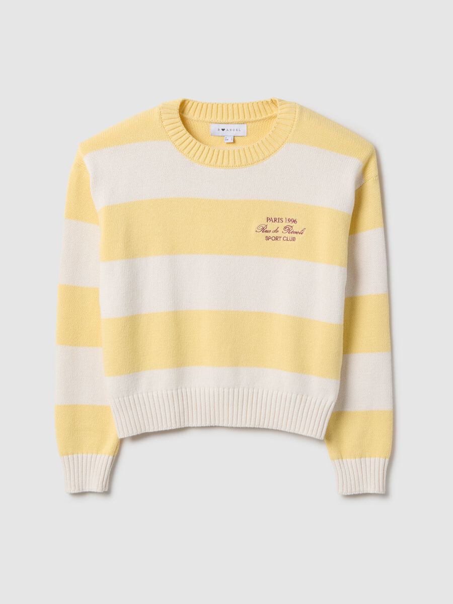 Multicolour striped cotton blend regular fit jumper_4