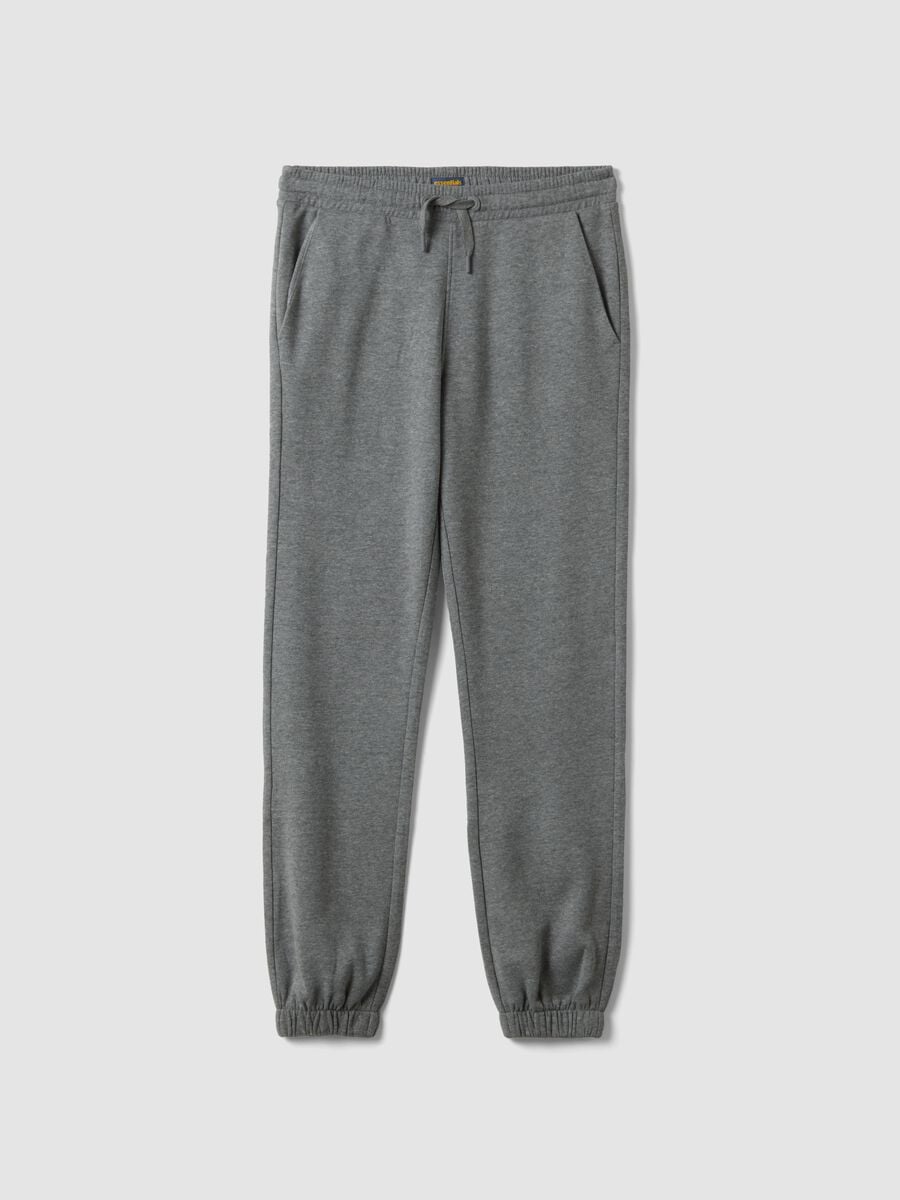 Grey marl joggers in organic cotton and viscose blend_5