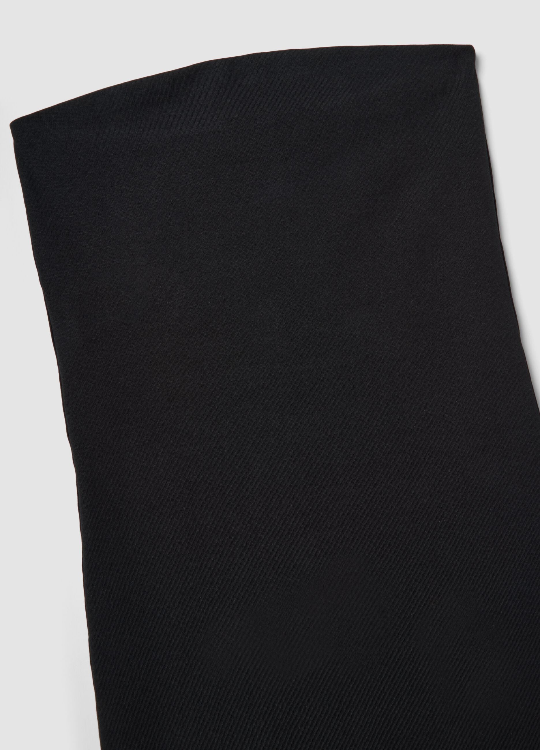 Black midi dress in stretch cotton