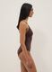 Brown stretch swimsuit with embellished straps_3
