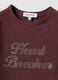 Braunes, figurbetontes T-Shirt aus Stretch-Baumwolle mit Strass-Applikationen_6