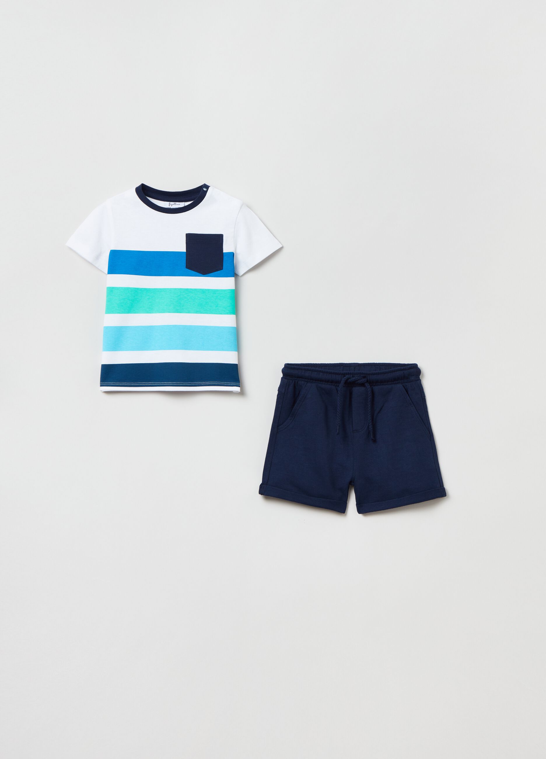 Jogging set with striped print