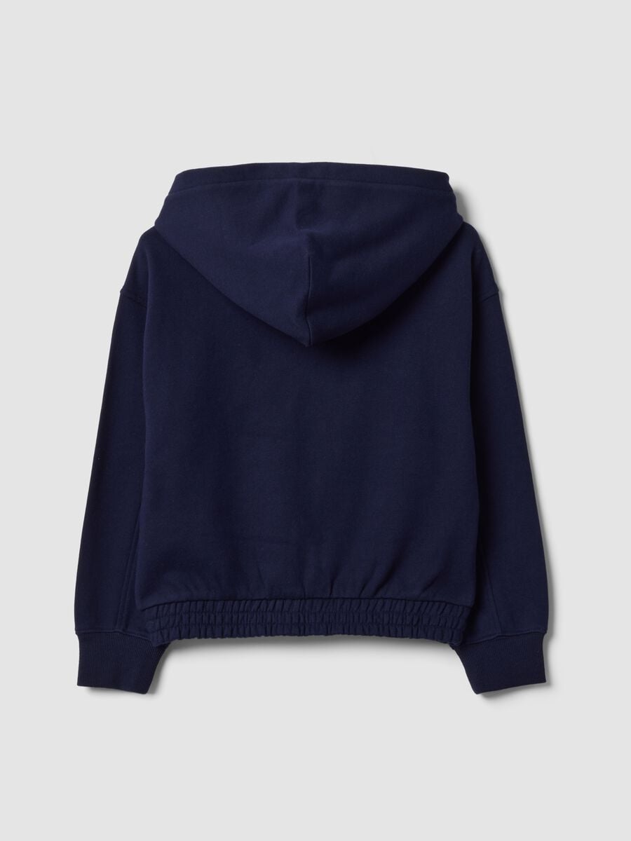 Blue pure cotton hooded sweatshirt_1