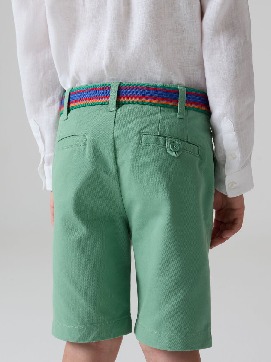 Cotton Bermuda shorts with belt_3