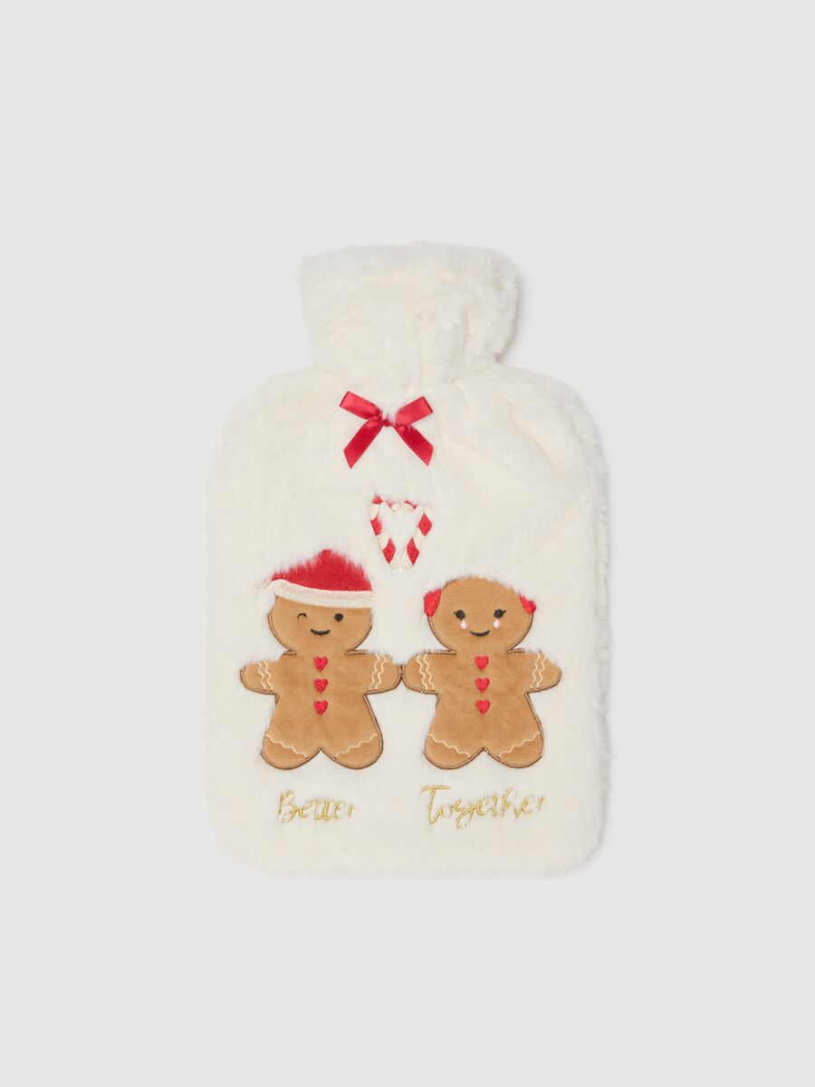 Multicoloured Christmas Hot Water Bottle with Cover_0