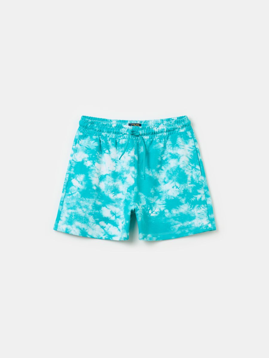 Tie dye shorts in French terry_0