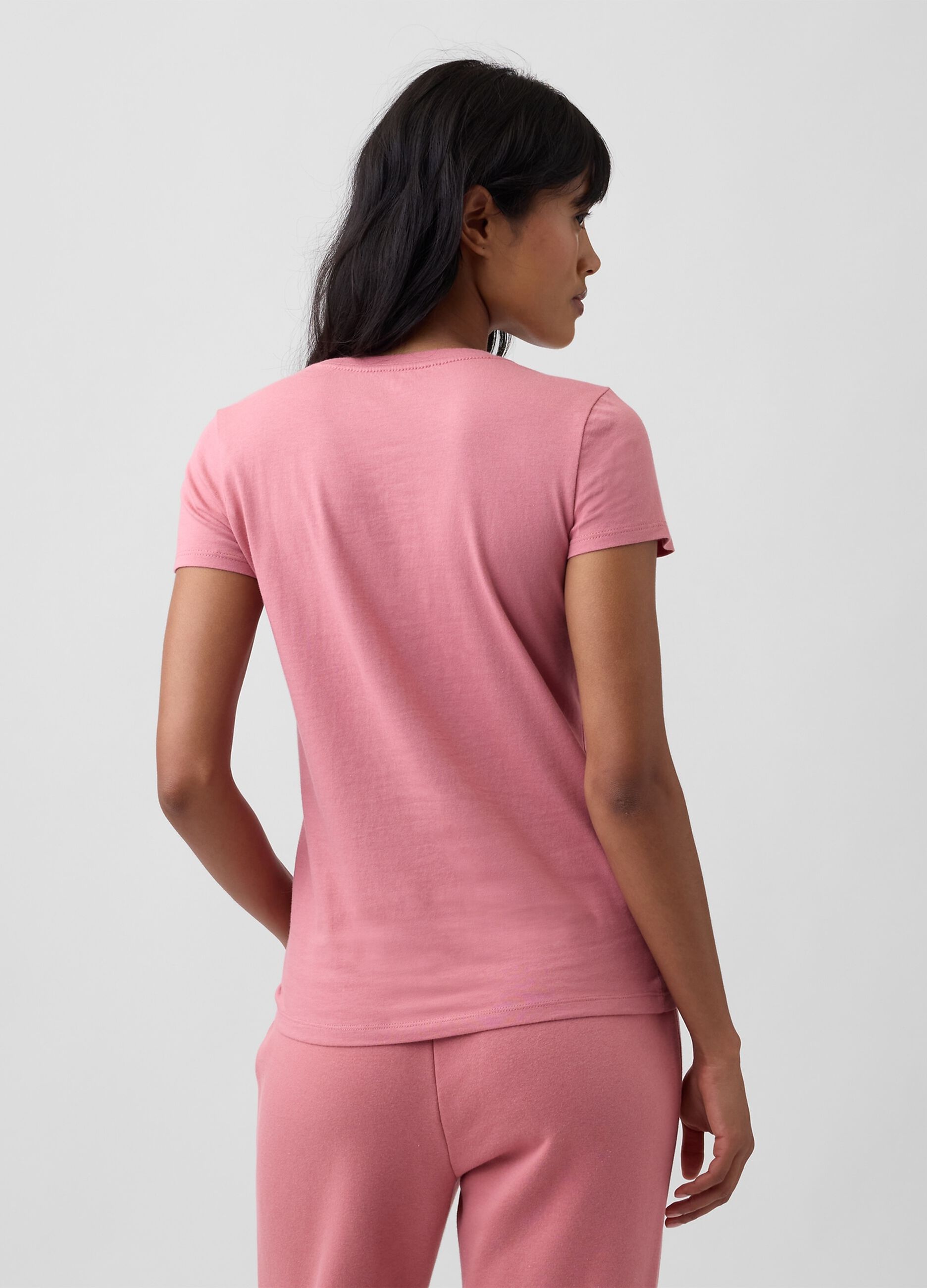T-shirt rosa em algod&atilde;o puro com log&oacute;tipo GAP