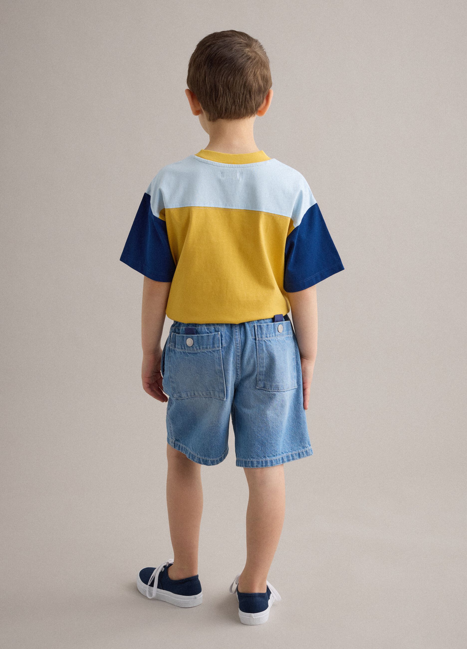 Pure cotton denim shorts, baggy fit