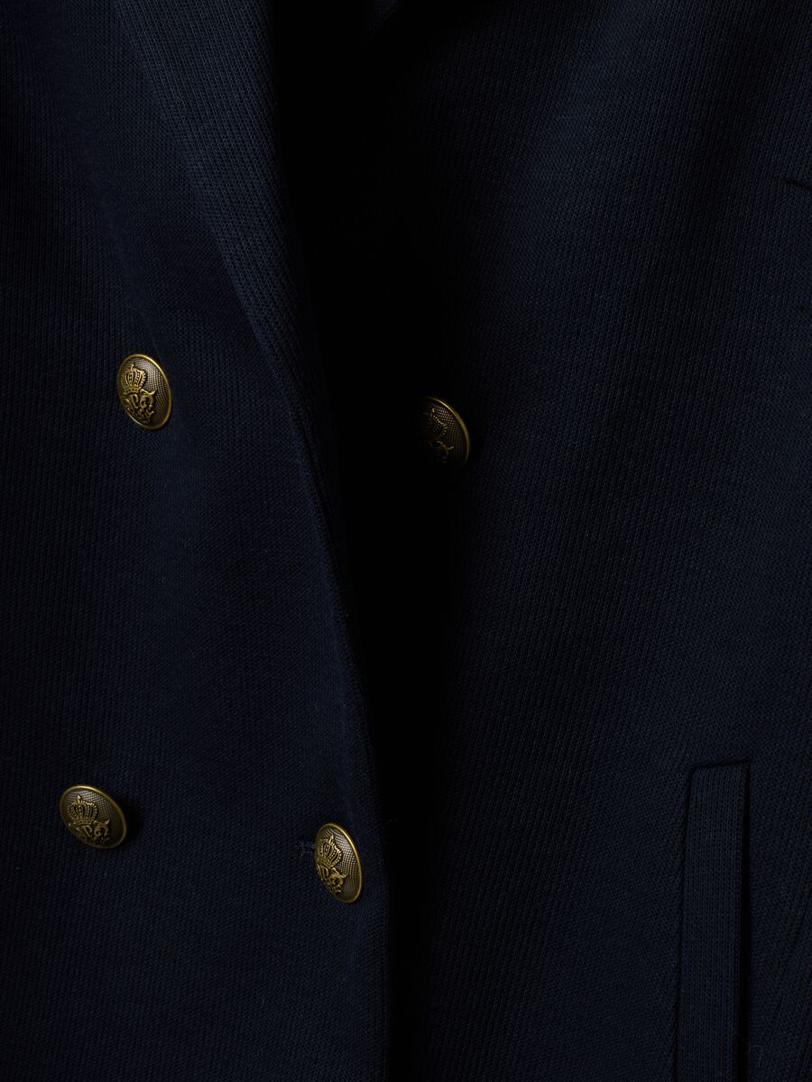 Navyblauer Regular-Fit Zweireiher-Blazer mit klassischem Revers_6