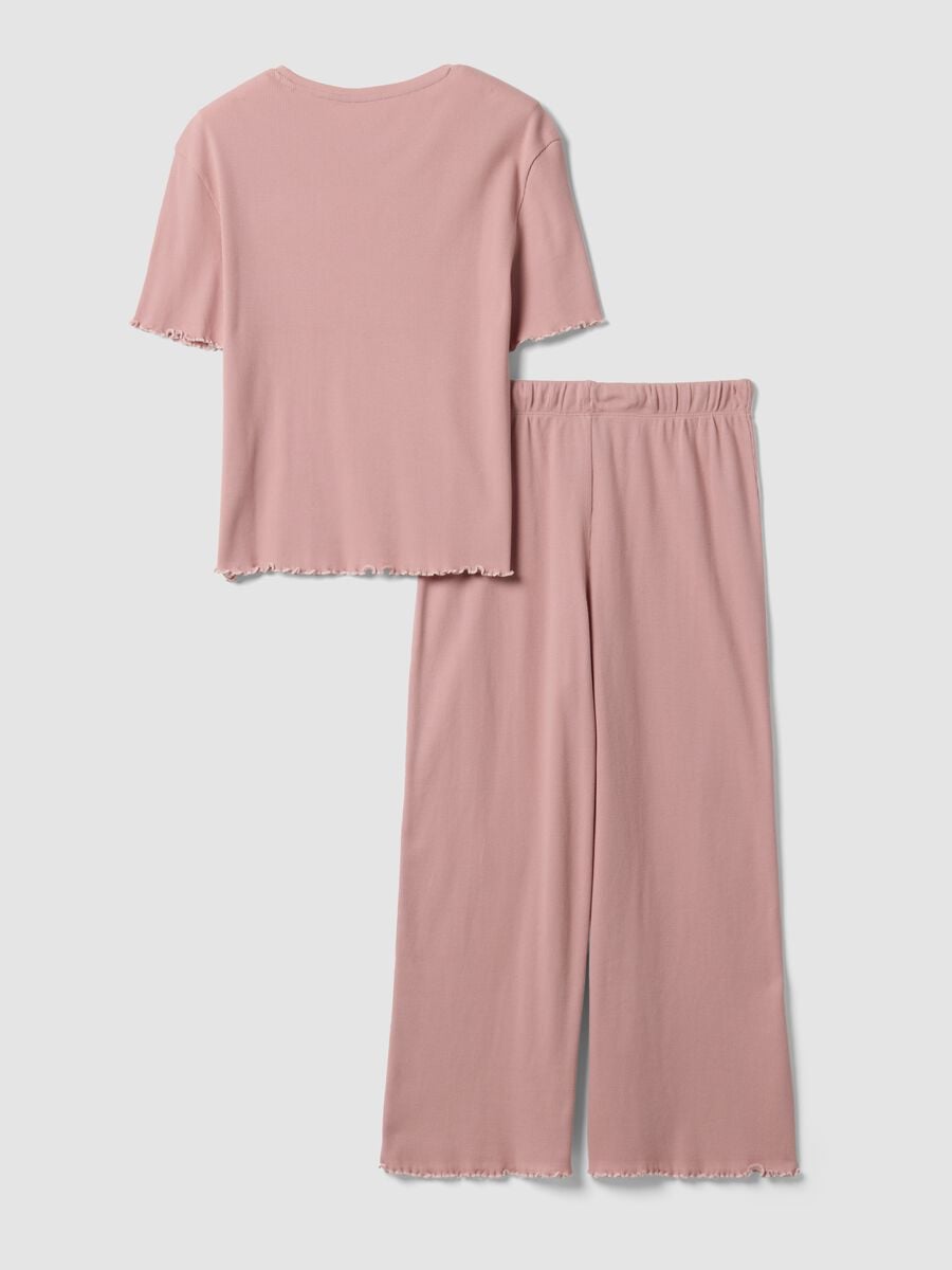 Pink pure organic cotton ribbed pyjamas_5