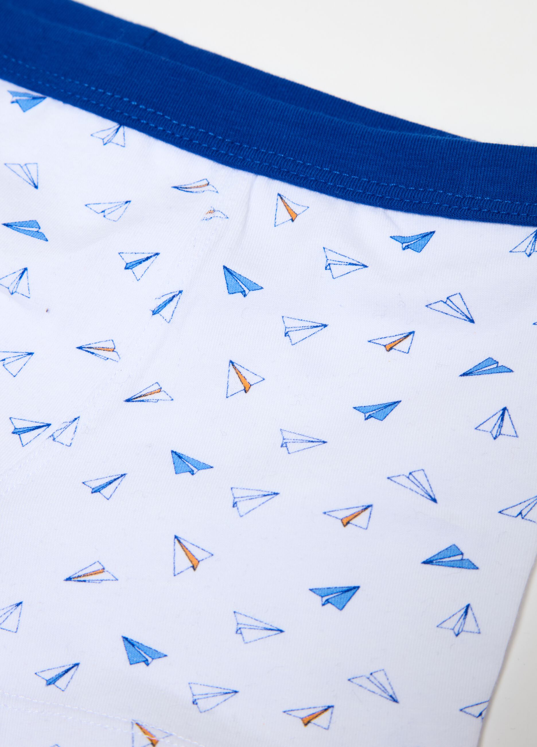 Cotton boxer shorts with aeroplanes print