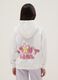 White pure cotton oversized fit sweatshirt for girls with flower_1
