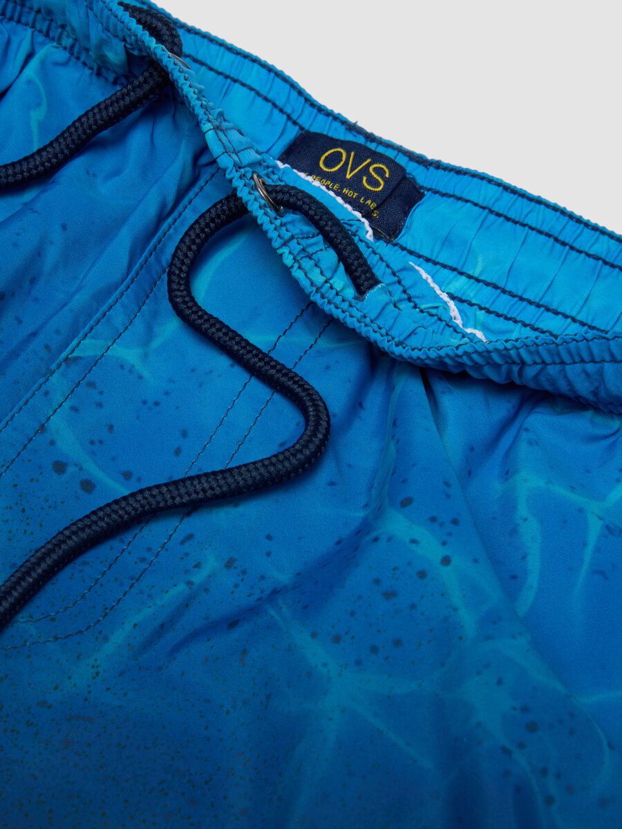 Blue ombr&eacute; swim shorts with elasticated waist_1
