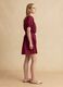 Red pure cotton midi dress with belt_1