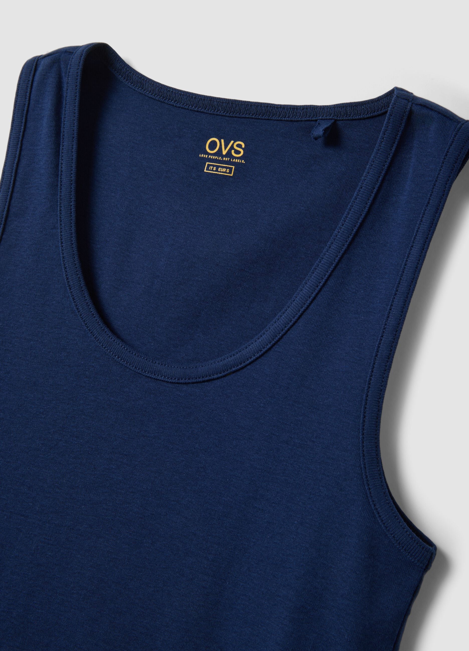 Blue pure cotton vest top