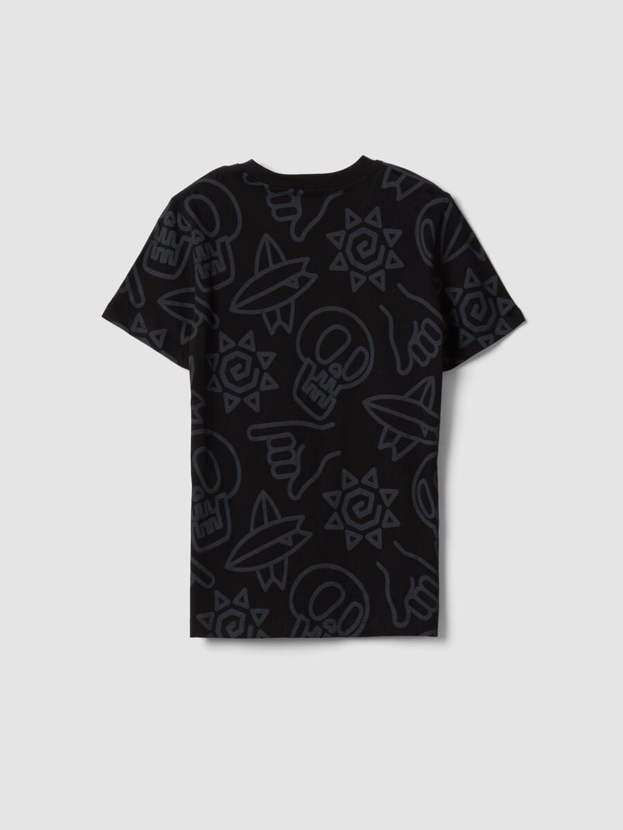 Black short-sleeve pure cotton T-shirt_1
