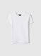White fitted stretch cotton t-shirt for girls_3