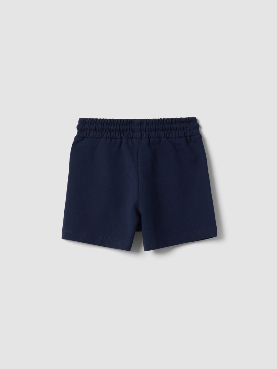 Girls&rsquo; blue pure cotton shorts, regular fit_1