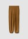 Brown pure viscose trousers with elasticated cuffs, regular fit_5
