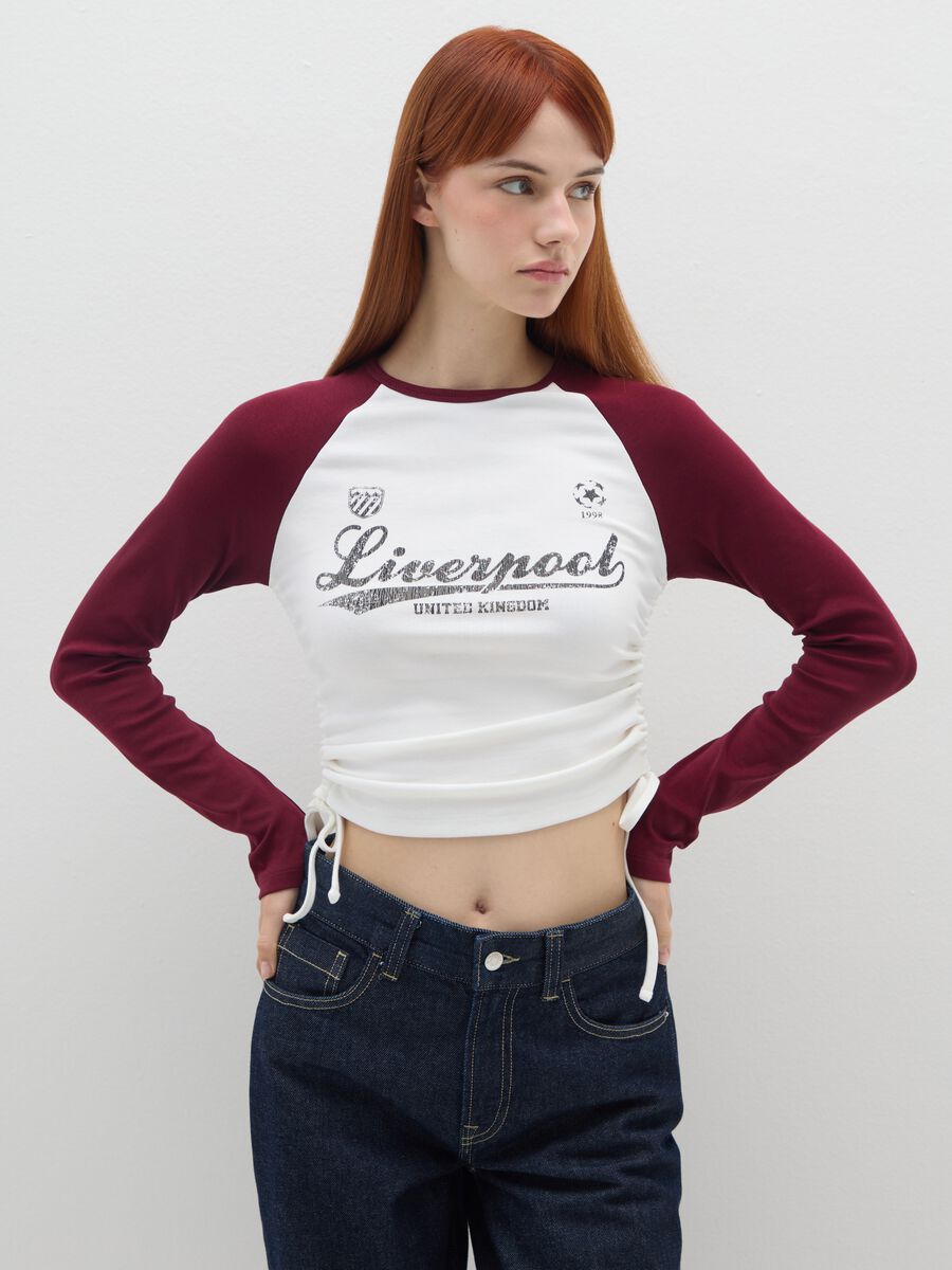 Multicolor stretch cotton shirt with print_0