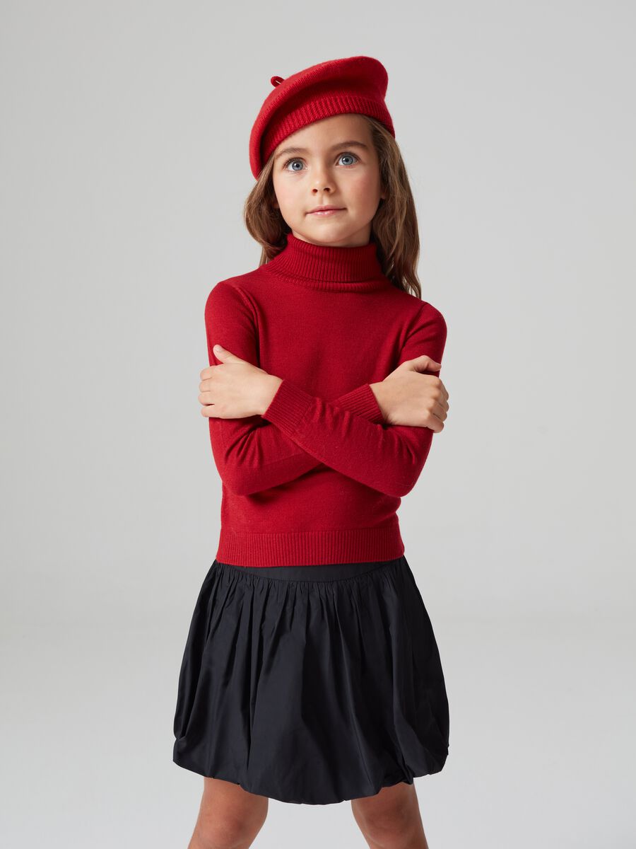 Knitted turtleneck jumper with high neck_0