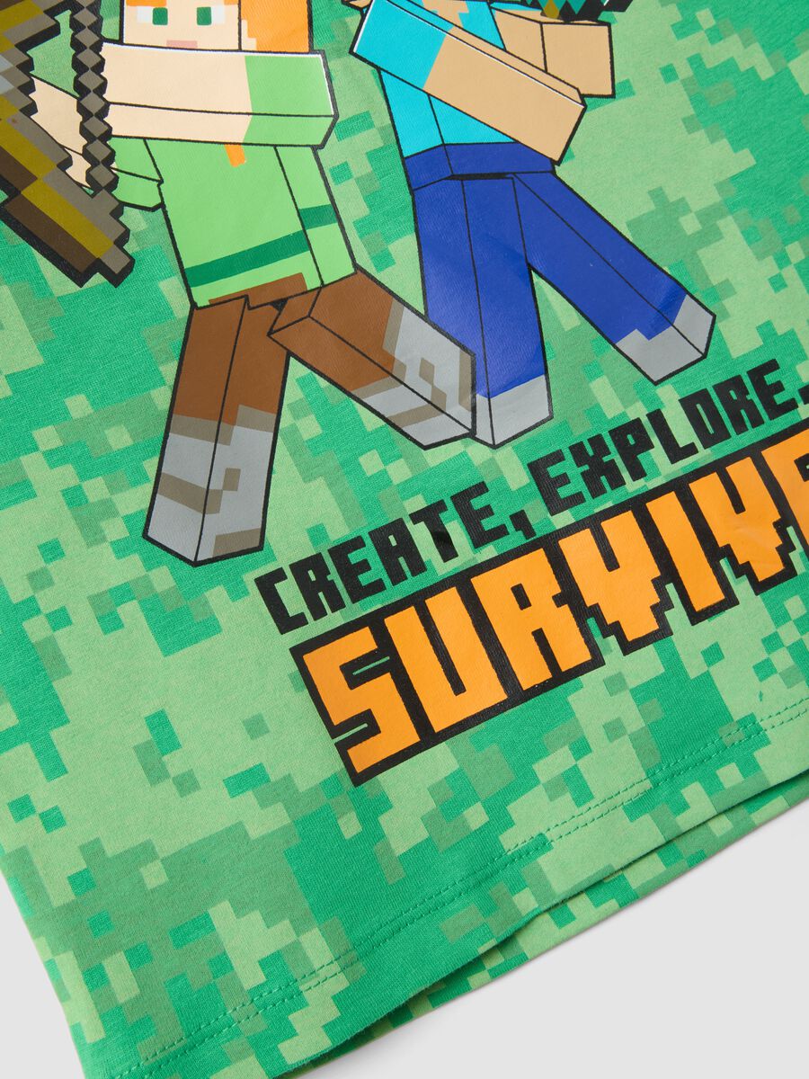 D&eacute;bardeur vert en pur coton gar&ccedil;on avec imprim&eacute;s Minecraft_3