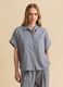 Blue striped short-sleeve shirt_2